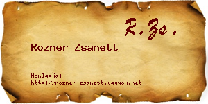 Rozner Zsanett névjegykártya